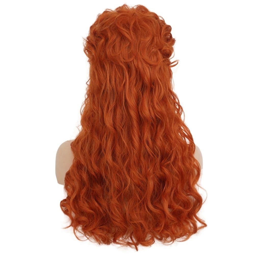 Vibrant Ginger Curly Costume Wig with Styled Volume - Picture 6 of 12